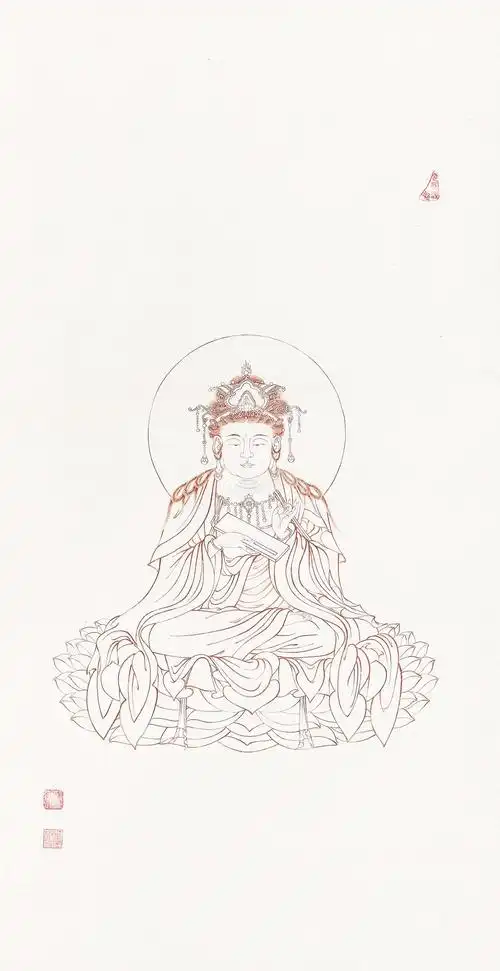 普贤菩萨 镜心 设色纸本