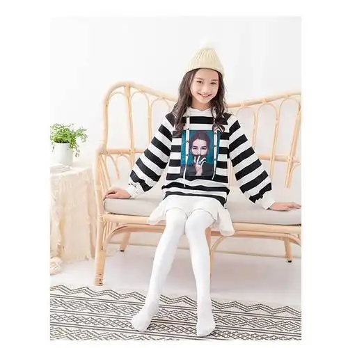 儿童连裤袜秋冬款加绒加厚女童白色丝袜学生舞蹈袜子打底裤【南极人】