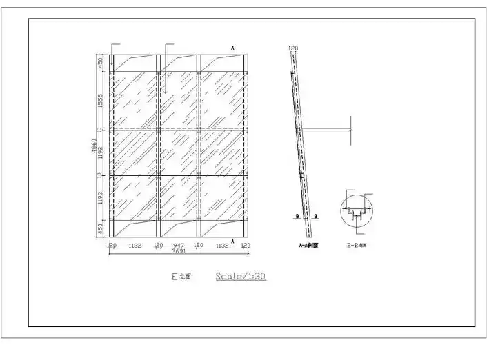 广告公司装修二层设计建施cad图纸-图一