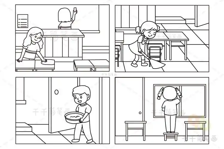 看图写话 值日_多图专项训练简笔画