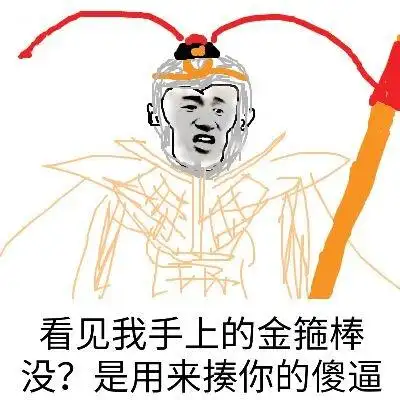 看见我手上的金箍棒没?是用来揍你的傻逼!