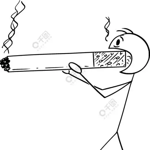 人或吸烟者拿着和抽大烟或大烟的矢量卡通棒图插图健康和生活方式的