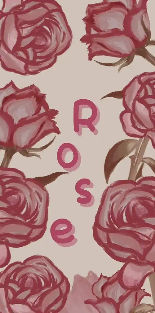 手绘粉红玫瑰_手机壁纸_唯美其他手机壁纸_我要个性网