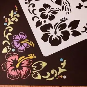 花纹柔软墙面镂空喷漆模板个性黑卡图案绘画空心塑料印花手绘边框