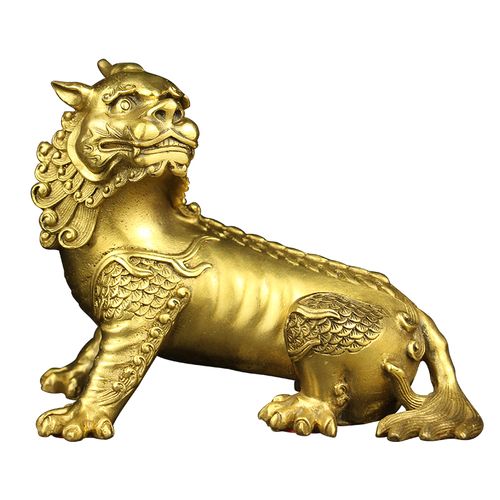神兽保平辟邪招财客厅地听貔貅独角黄铜坐骑摆件