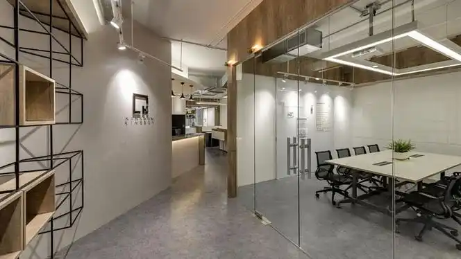 科技公司办公室进门区装修设计效果图