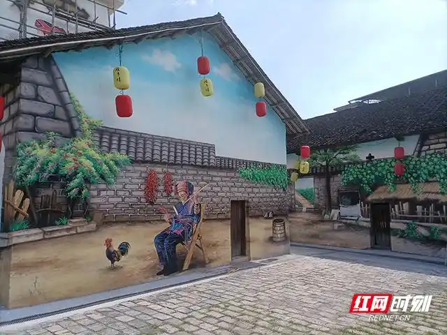 北湖区保和瑶族乡月峰村风情民俗墙绘.