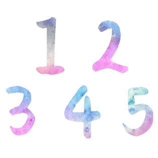 渐变水彩简约数字12345
