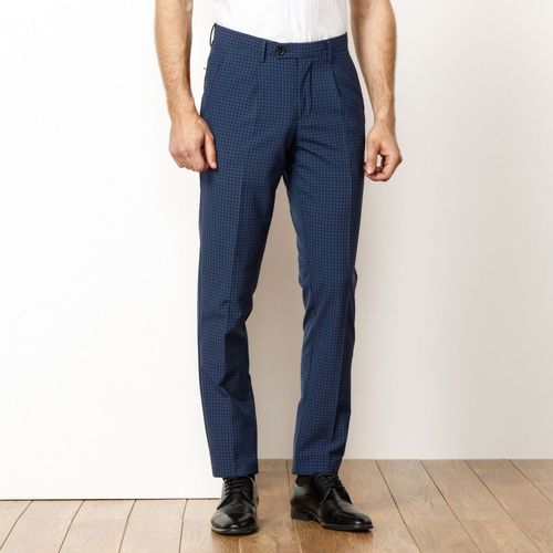 莱克代尔旗舰店官网男装正品春夏薄款商务毛料直筒休闲裤