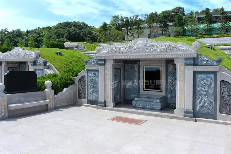 家族墓碑大型墓地设计图纸----天键石业