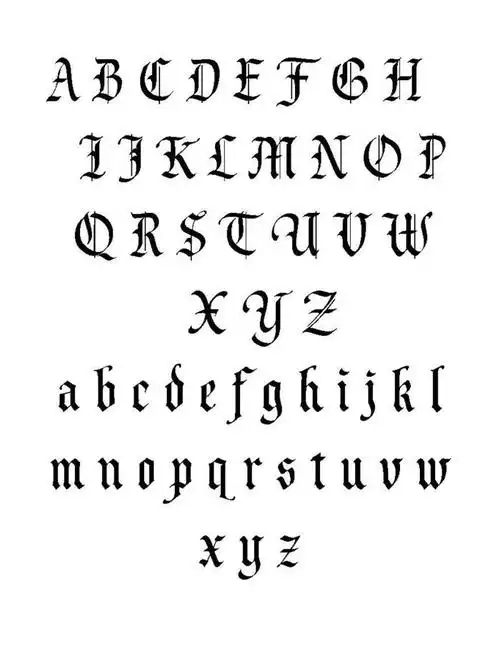 26个英文字母木纹身图案