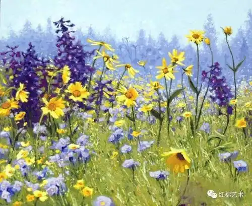nikolov作品鲁冰花与黄菊红棉零基础油画