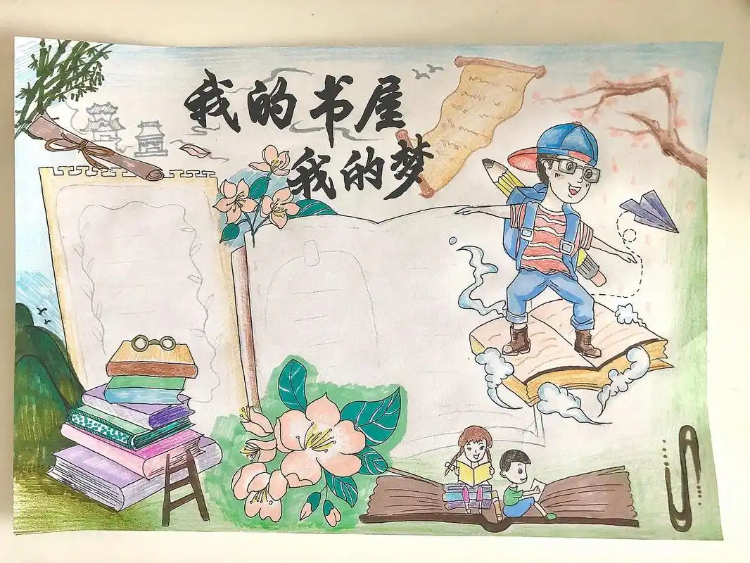 阅读 读书手抄报绘画 阅读海报 集百家之长.