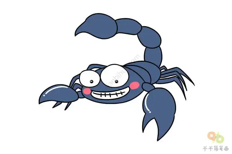 q版蝎子简笔涂色画