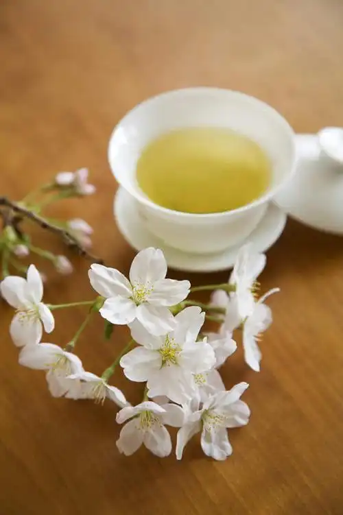 幸福,餐桌,茶,桌子,樱花,杯子,餐具,盛开,碟子,盘,茶道,茶叶,一杯