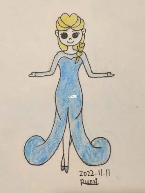 爱莎公主简笔画11