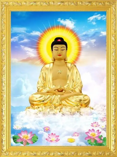 zaowujue大小款 释迦牟尼佛 如来佛 佛像 画像 挂像丝绢挂画贴画 可带