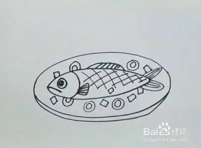 丰盛的红烧鱼怎么画