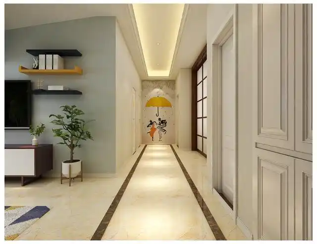 走廊位置工程预算:11万风格:现代简约风格户型:三室两厅面积:98㎡