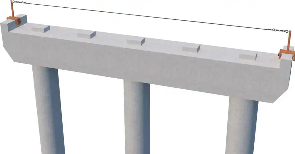 作业水平生命线效果图端头细节示意图做法说明预先制作挡块夹具,夹具