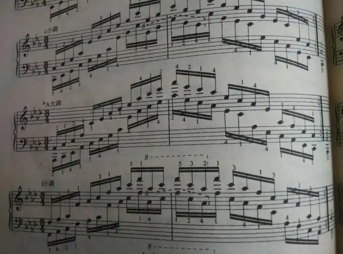 钢琴降a大调琶音指法