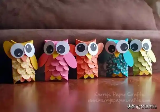 儿童手工动物作品小猫废品利用(废品卷纸筒还可以这样用)(68)