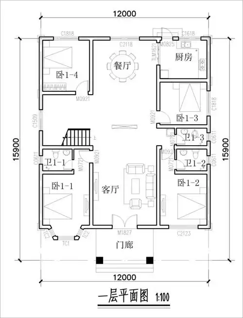 农村二层小别墅平面图