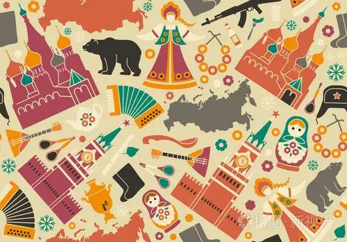 俄罗斯符号的无缝背景