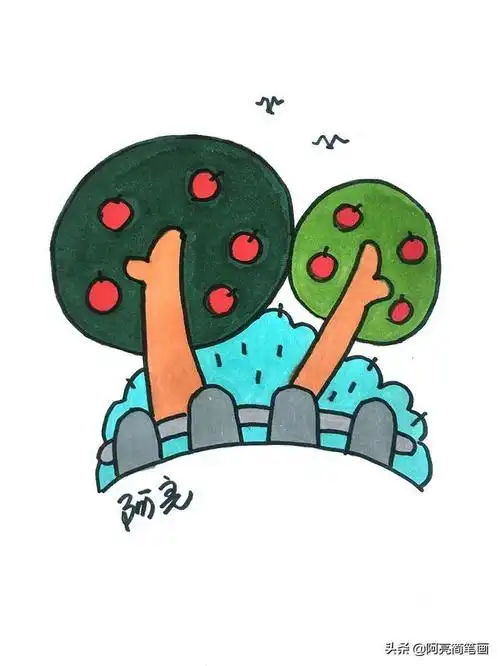 可爱的卡通风景简笔画 手账素材 儿童简单绘画范画