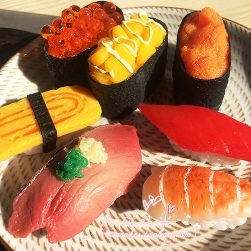 磁时光满48元包邮日式仿真食物寿司料理三文鱼海鲜冰箱磁性贴