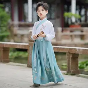 中国风帅气公子小男孩古风古装国学演出服儿童汉服男童新春夏薄款