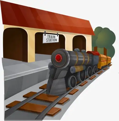 卡通手绘交通工具火车矢量免扣元素设计