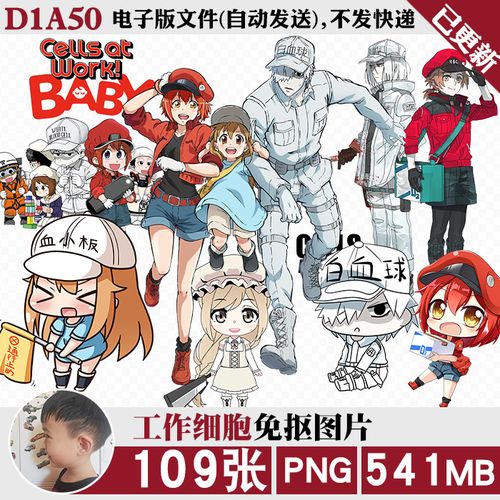 工作细胞立绘含q版人物免扣png免抠图片烫画印花图案ps素材