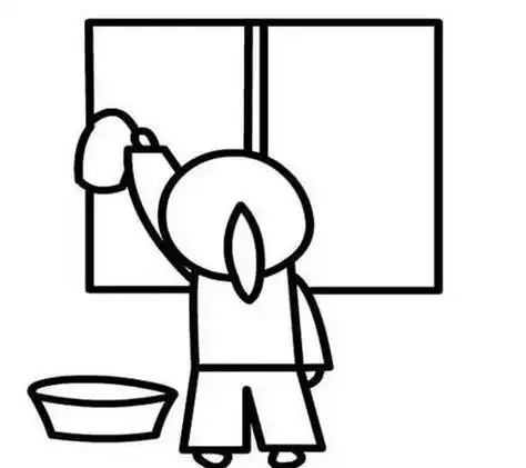 洗完碗简笔画