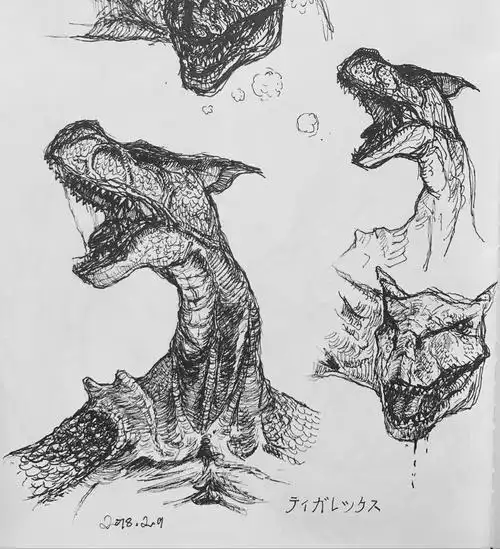 今天画的轰龙来自怪物猎人x