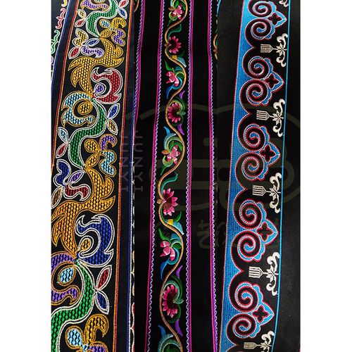 少数民族风刺绣图案花边条藏族新款绣花彝族条花布依族diy绣批发【15