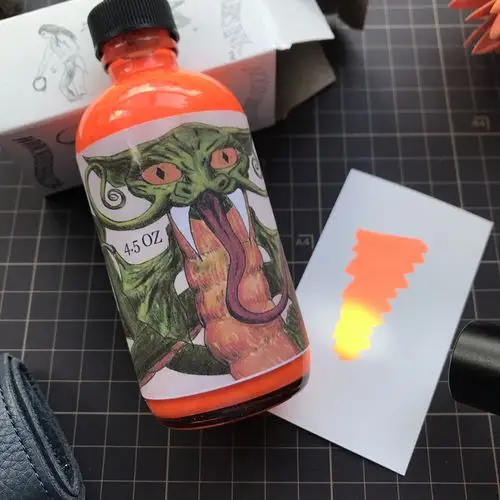 色系noodler鲶鱼墨水阿帕奇晚霞燃烧罗马橙色绿色彩色笔用墨水