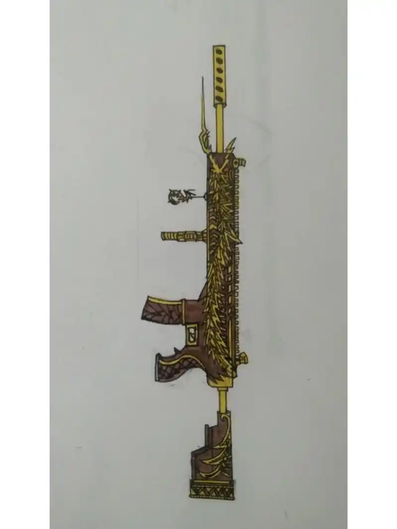 5分钟就画完了一个m416五爪金龙