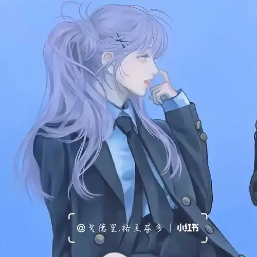 蓝色系的闺蜜头像