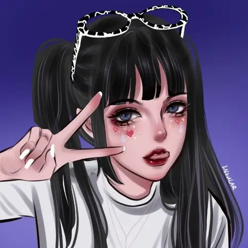 个性手绘女生头像插画头像女无水印