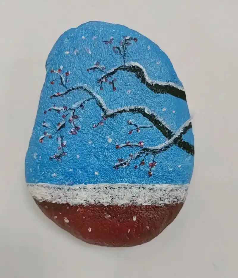 手绘石头画 #好不好看你们说了算 ,疫情在家石头画是我的最 - 抖音