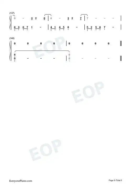 asphyxia抖音超火背景音乐双手简谱预览8