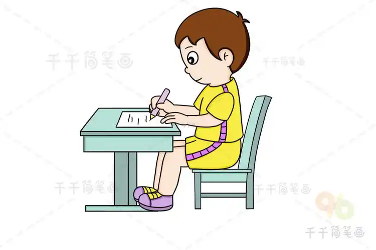 健康生活方式 正确的书写姿势_健康生活简笔画