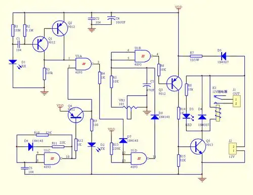 红外感应开关电路图