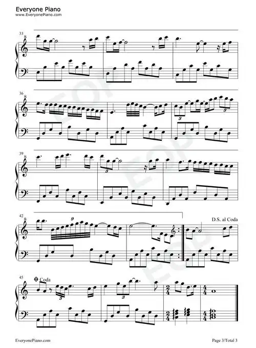 别怕我伤心-张信哲五线谱预览3