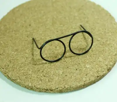 绯惑diy手工 4分6分bjd娃娃用铁丝眼镜 5色入超小迷你 黑色金色