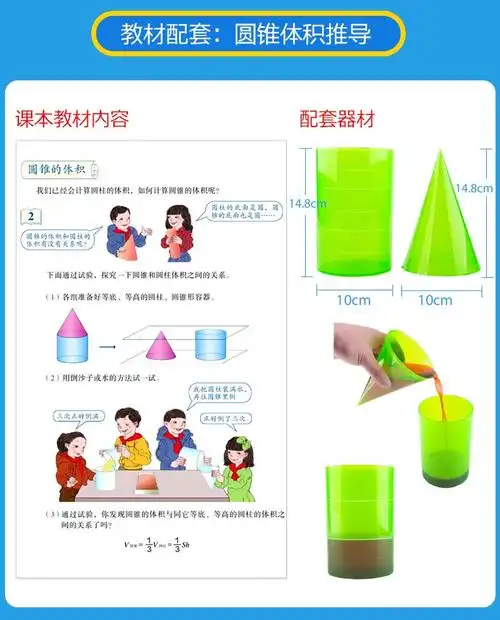 小数数学圆柱体教具圆柱圆锥体积比模型圆柱体体积推导演示器小学六