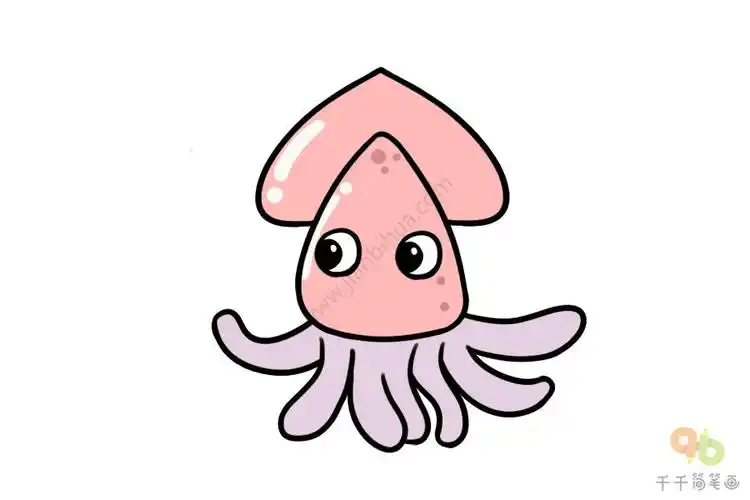 爱喷墨的乌贼简笔画