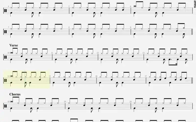 【乐手网】狂浪 - 花姐架子鼓(动态鼓谱)演示