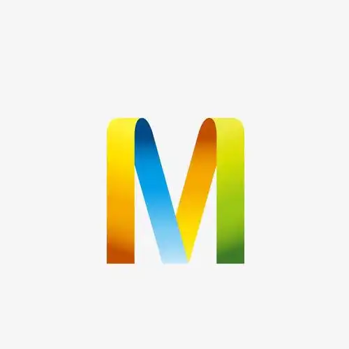 时尚渐变色字母m